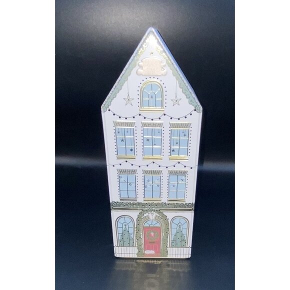 M&S Marks & Spencer Christmas Cookie Tin House LED Light Up Holiday 10" Empty - Picture 6 of 16